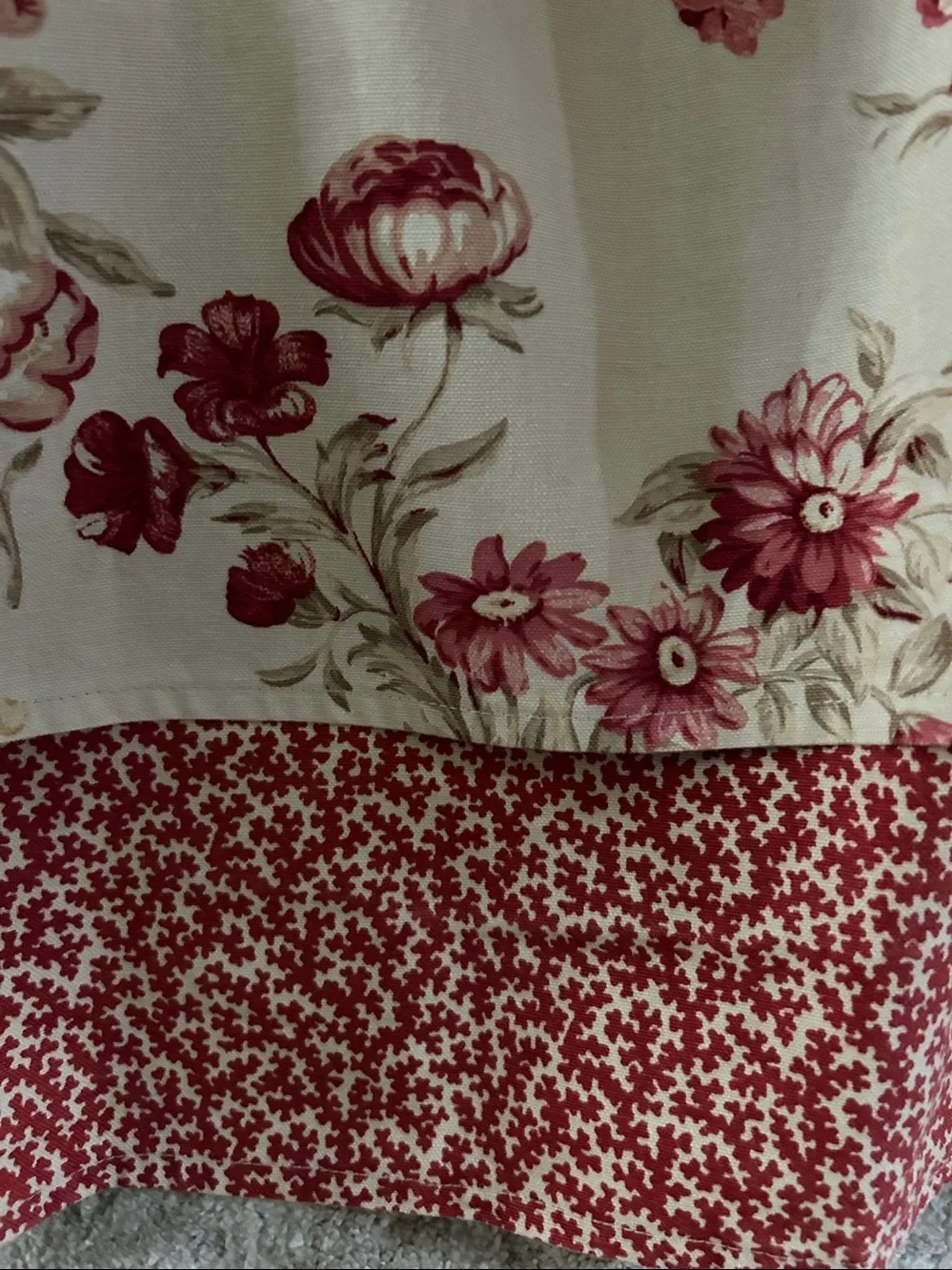 HANDMADE WAVERLY Valence Floral Cream & Rose Fabric